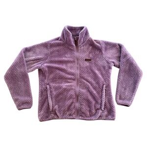 Columbia Fleece Fire Side Jacket Womens Purple Full Zip Cozy Casual Outerwear XL